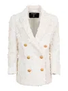 Balmain Double-breasted Jacket In Neutral