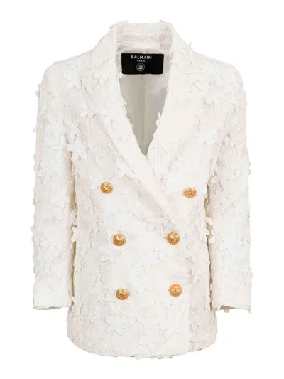 Balmain Kids' Double-breasted Jacket In Neutral