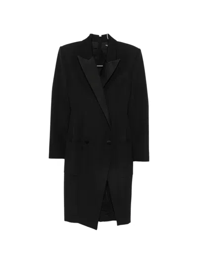 Balmain Double-breasted Midi Dress In Black