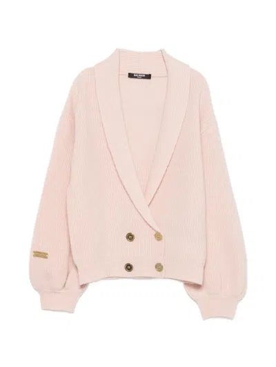 Balmain Kids' Double-breasted Shawl-collar Cardigan In Multi