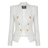Balmain Double-breasted Striped Blazer In Multi