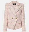 Balmain Tweed Jacket With 2 Buttons In Pink