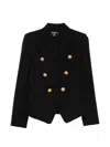 Balmain Double-breasted Wool Blazer In Black
