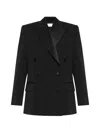 Balmain Double-breasted Wool Blazer In Black