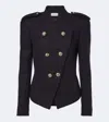 Balmain Double-breasted Wool-blend Tweed Jacket In Black