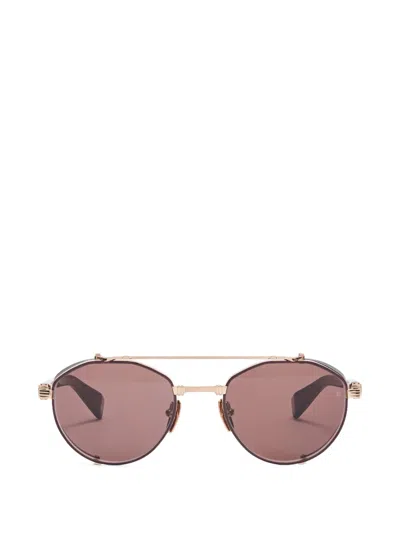 Balmain Double-bridge Sunglasses In Gold