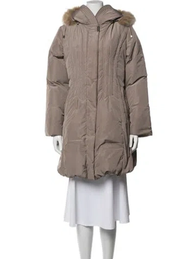 Pre-owned Balmain Down Coat In Neutrals