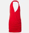 Balmain Draped Halter Neck Mini Dress