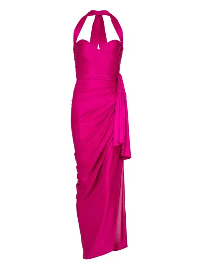 Balmain Draped Jersey Midi Dress