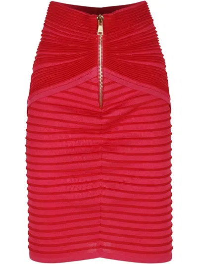 BALMAIN DRAPED MIDI SKIRT