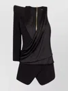 Balmain Black Asymmetric Structured Blouse Jacket In Black