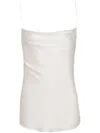 Balmain Draped Satin Top In White