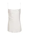 Balmain Draped Satin Top In White