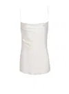Balmain Draped Satin Top In White
