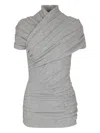 Balmain Draped Short-sleeve Knit Top In Neutral