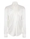 Balmain Crossed Fluid Silk Shirt Clothing In White