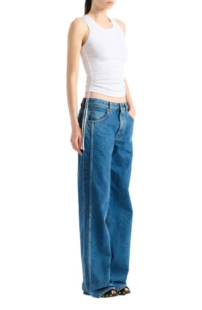 Balmain Draped Tank Top In Blue