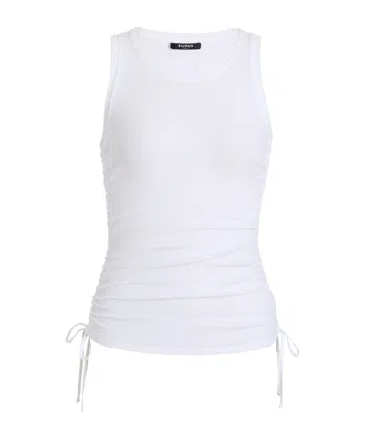 BALMAIN BALMAIN RUCHED DRAWSTRING TANK TOP