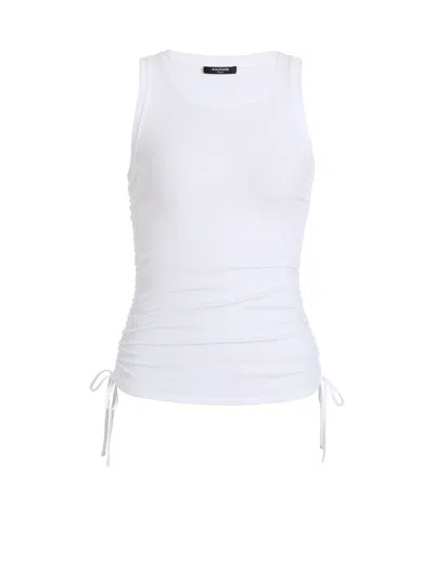BALMAIN DRAPED TANK TOP