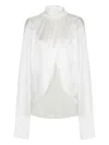 Balmain Draped Silk Blouse In White
