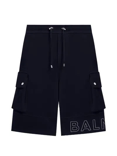 Balmain Drawstring Cargo Shorts In Black