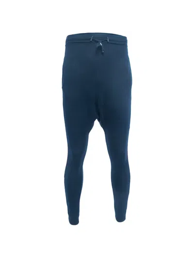 Pre-owned Balmain Drawstring Drop-crotch Pants In Blue