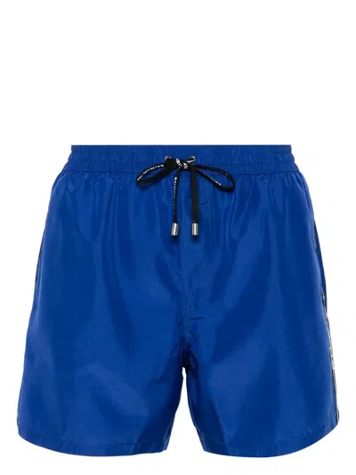 Balmain Drawstring Elasticated Waist Swim Shorts In Blue
