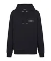 Balmain Logo-patch Cotton Hoodie In Black