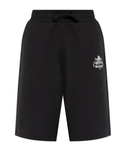 Balmain Logo-print Drawstring Shorts In Black