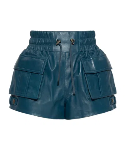 Balmain Drawstring Shorts In Blue