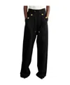 Balmain Regular Fit Jogging Trousers With Gold Detailing In Black