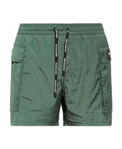 Balmain Drawstring Swim Shorts In Multi