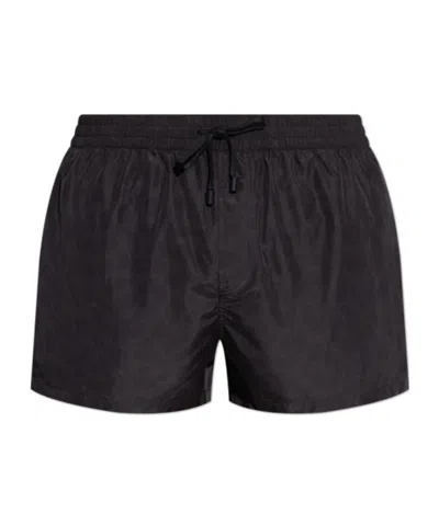 Balmain Drawstring Swimming Trunks In Black