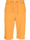 Balmain Drawstring-waist Cotton Shorts In 橘色