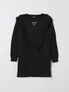 Balmain Black Dress For Girl With Logo In Black