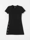 Balmain Embossed-button Dress In Black