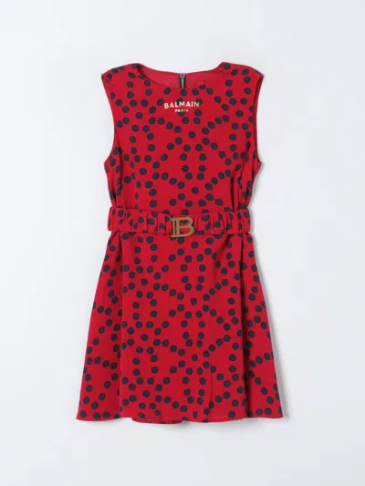 Balmain Dress  Kids Kids Color Red