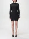Balmain Monogram Lurex Sheath Dress With Back Zip In Black