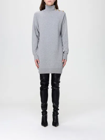 BALMAIN DRESS BALMAIN WOMAN COLOR GREY,H47508020