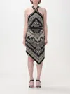 Balmain Halterneck Knitted Midi Dress In 象牙色