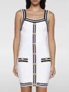 Balmain Maze-monogram Bouclé Minidress In 白色