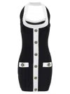 Balmain Black Dress With Square Neckline And Decorative Buttons In Black