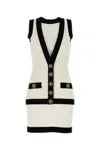 Balmain Knitted Sleeveless Mini Dress In Black