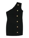 Balmain One-shoulder Mini Dress In Black