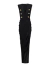Balmain Tailored Gown With Embossed Button Details In Black