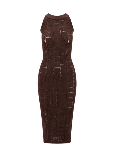 Balmain Dress In Brown