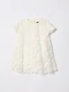Balmain Kids Floral Laced Dress In White