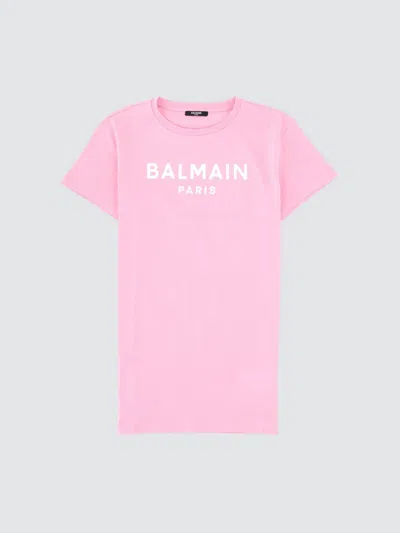 Balmain Kids'  ドレス ボーイ カラー ピンク In Pink