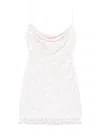 Balmain Tweed Cowl-neck Mini Dress In White