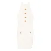Balmain Button-detail Mini Dress In White